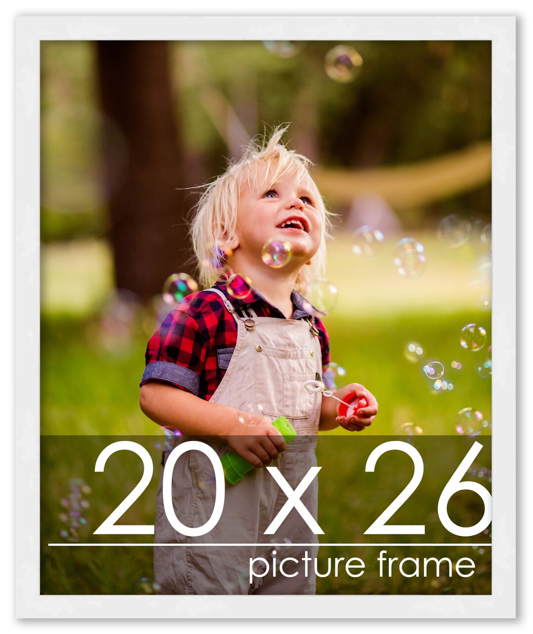 Classic Modern White Picture Frame - UV Acrylic, Foam Board Backing, Hanging Hardware